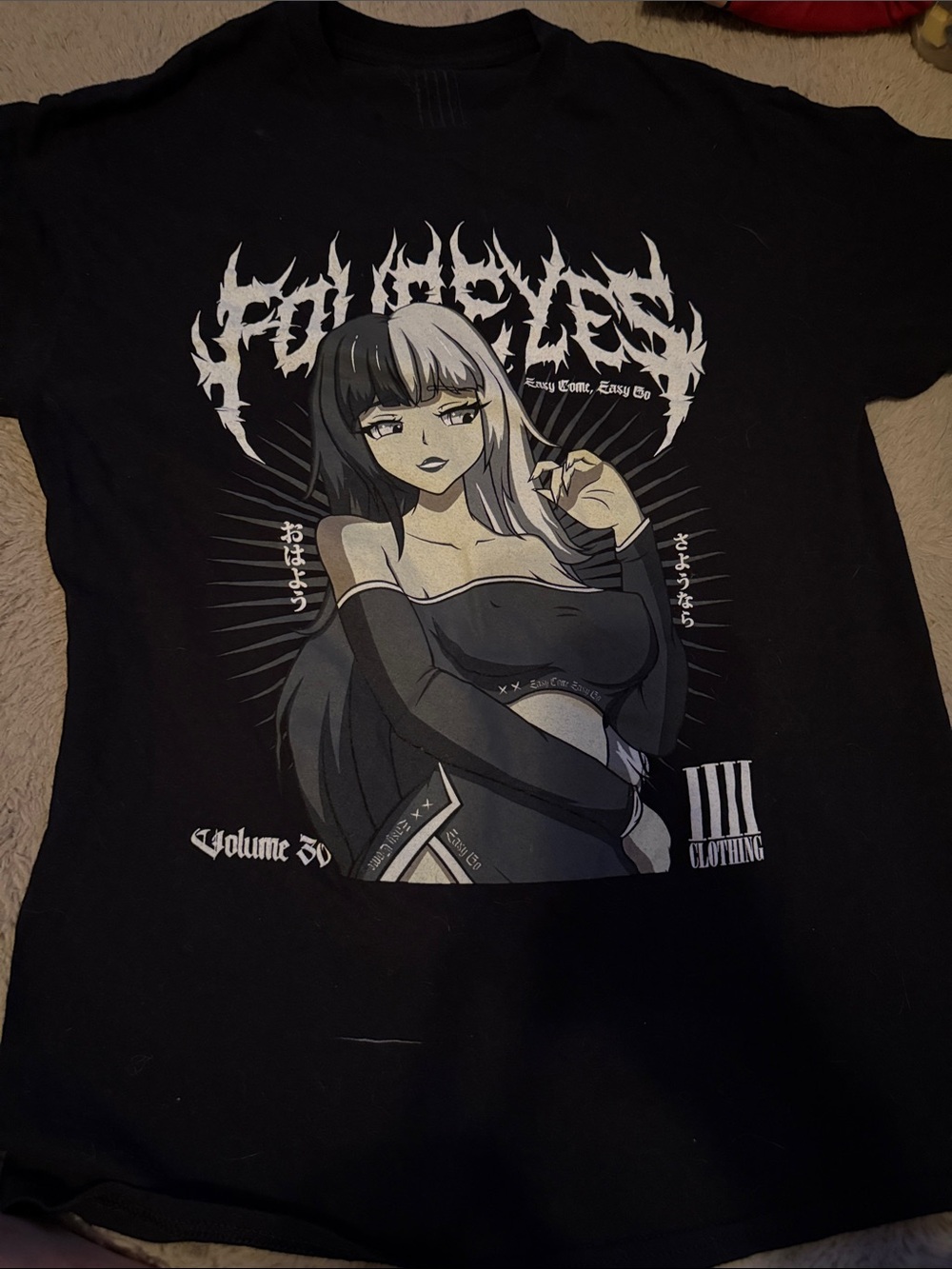 Spencer's Four Eyes Easy Come Easy Go Anime E-Girl Adult T Shirt Medium
